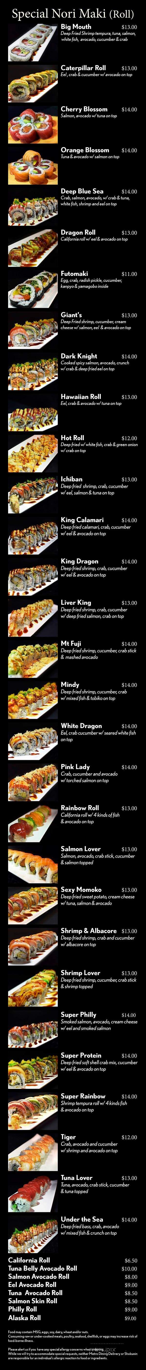 Shokunin Sushi - Lincoln, NE menu_pic