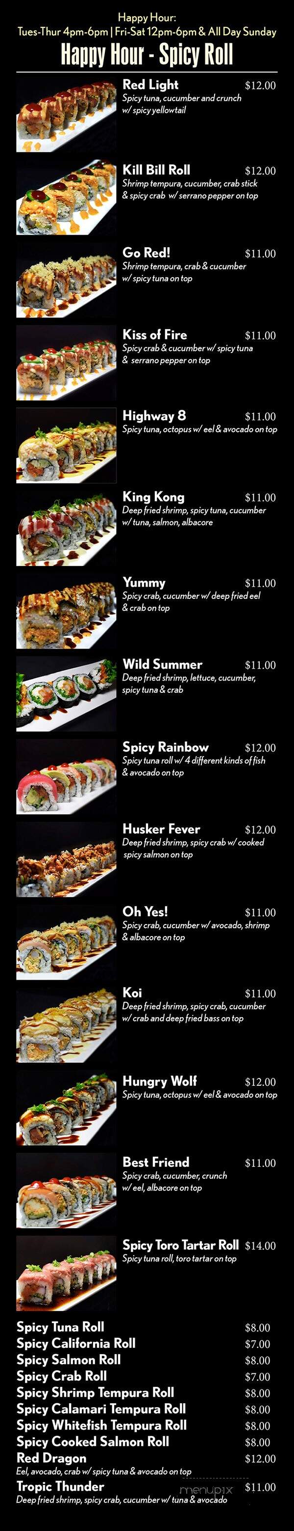 Shokunin Sushi - Lincoln, NE menu_pic