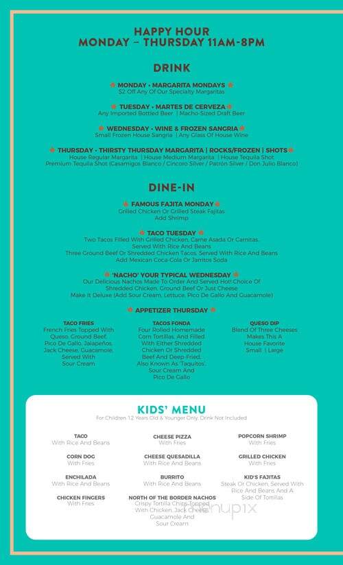 Jose Tequila's - Owings Mills, MD menu_pic