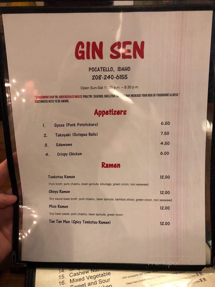 Gin Sen - Pocatello, ID menu_pic