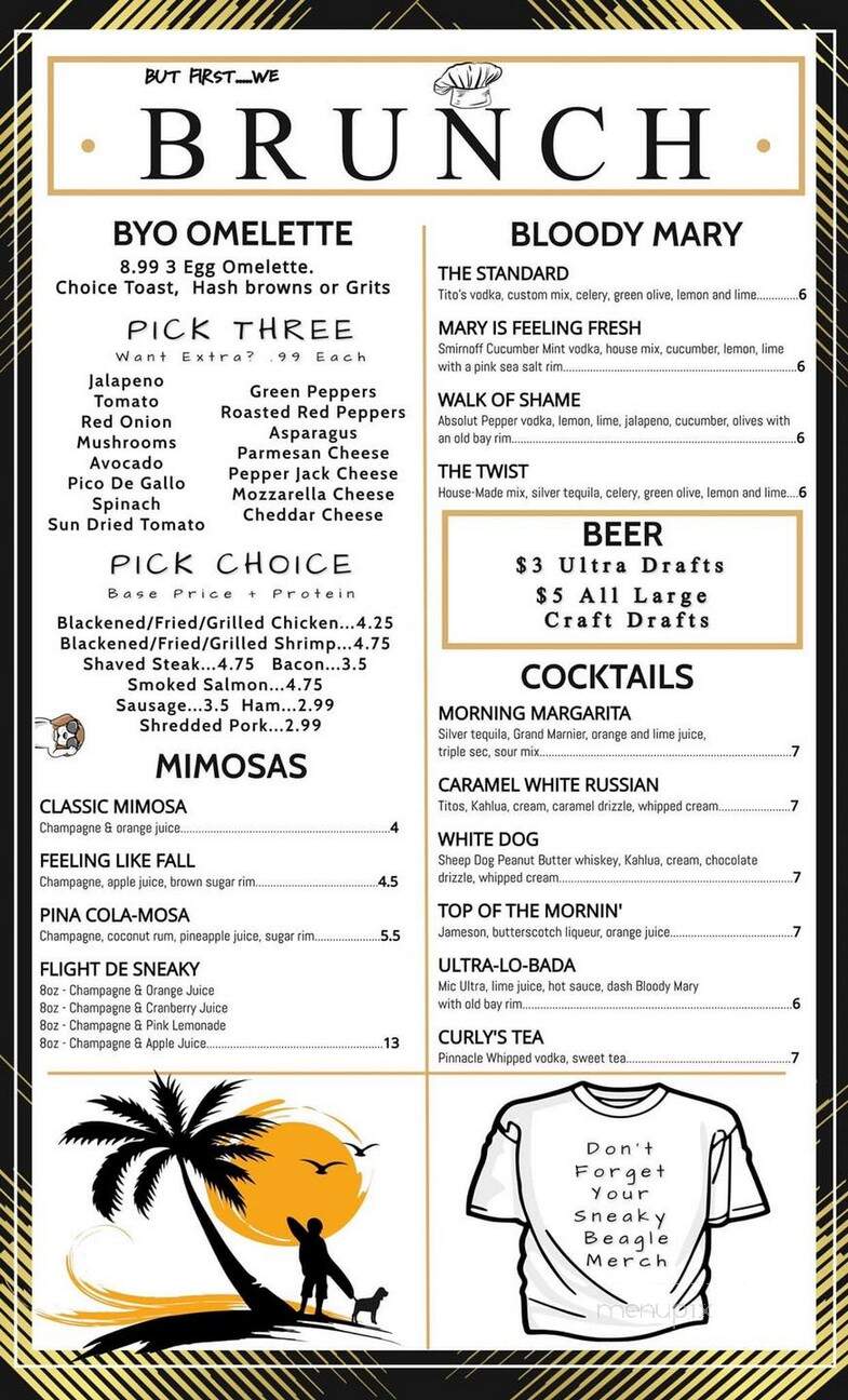 The Sneaky Beagle - Myrtle Beach, SC menu_pic