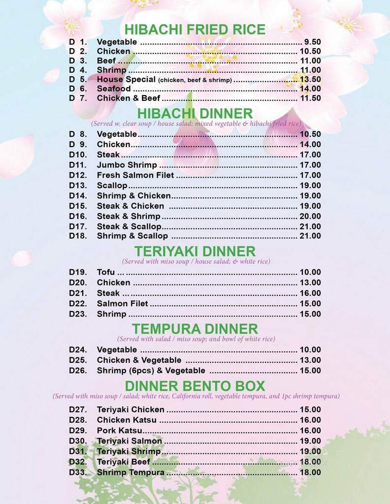 Kiku Japanese Fusion - Tiffin, OH menu_pic