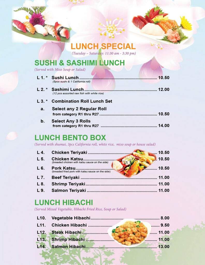 Kiku Japanese Fusion - Tiffin, OH menu_pic