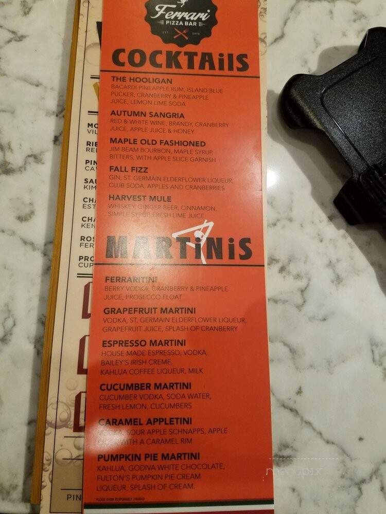 Ferrari Pizza Bar - Webster, NY menu_pic