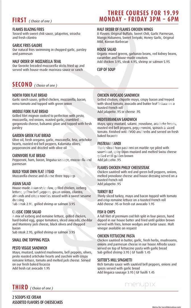 Flames Restaurant and Tap House - Auburn, CA menu_pic