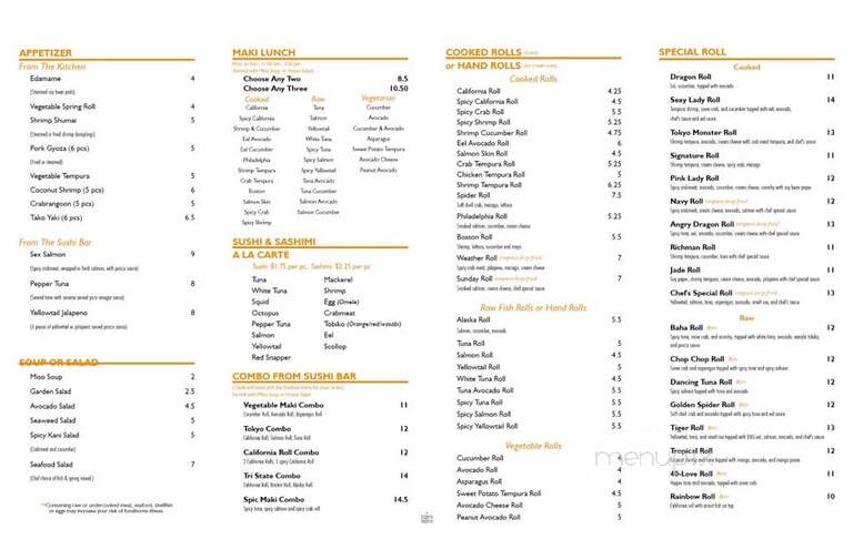 Little Tokyo - Altoona, PA menu_pic