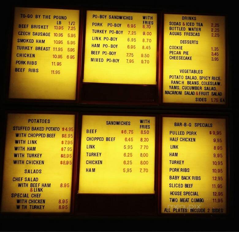 Pappas Bar-B-Q - Houston, TX menu_pic