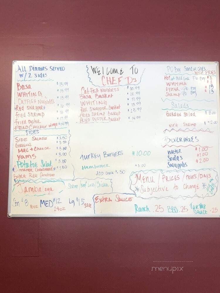 Chef D By The Bay - Vallejo, CA menu_pic