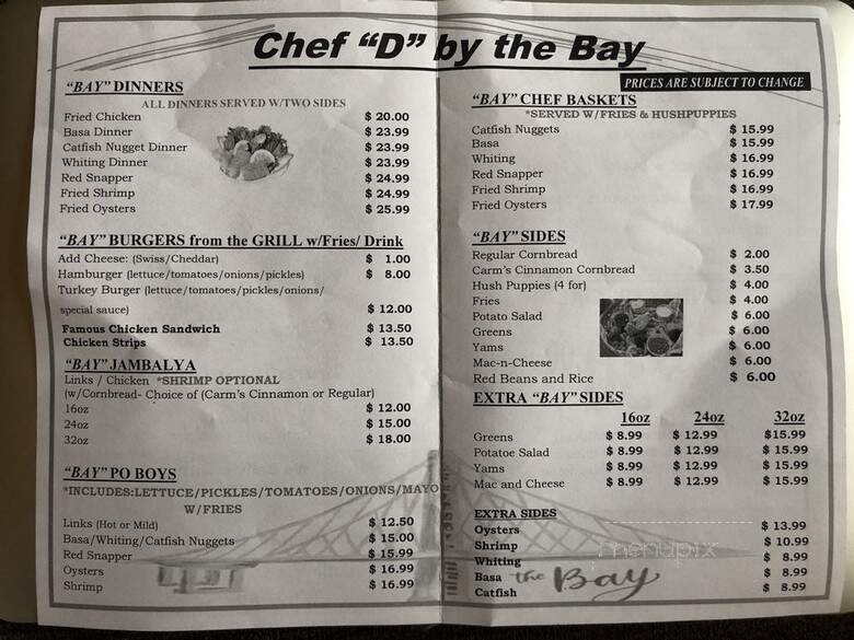 Chef D By The Bay - Vallejo, CA menu_pic