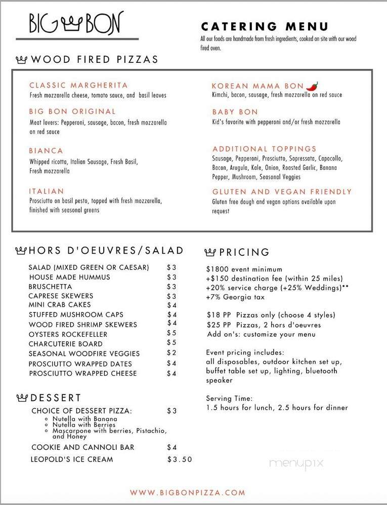 Big Bon Bodega - Savannah, GA menu_pic