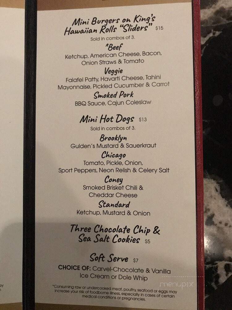 Jimmy Kimmel's Comedy Club - Las Vegas, NV menu_pic