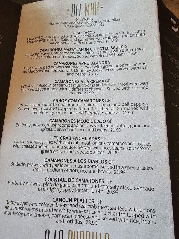 Mazatlan Grill Canyon - Puyallup, WA menu_pic