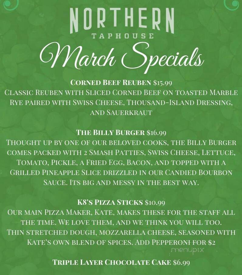 Northern Taphouse - Lakeville, MN menu_pic