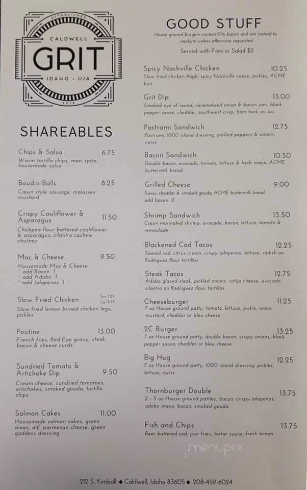 Grit 2C - Caldwell, ID menu_pic
