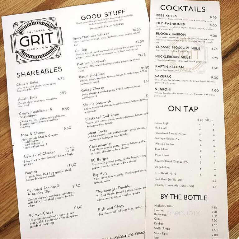Grit 2C - Caldwell, ID menu_pic