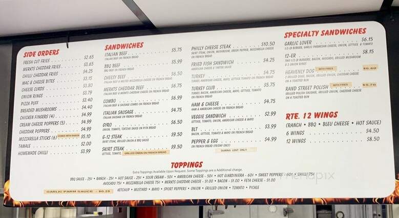 Grill 12 - Arlington Heights, IL menu_pic