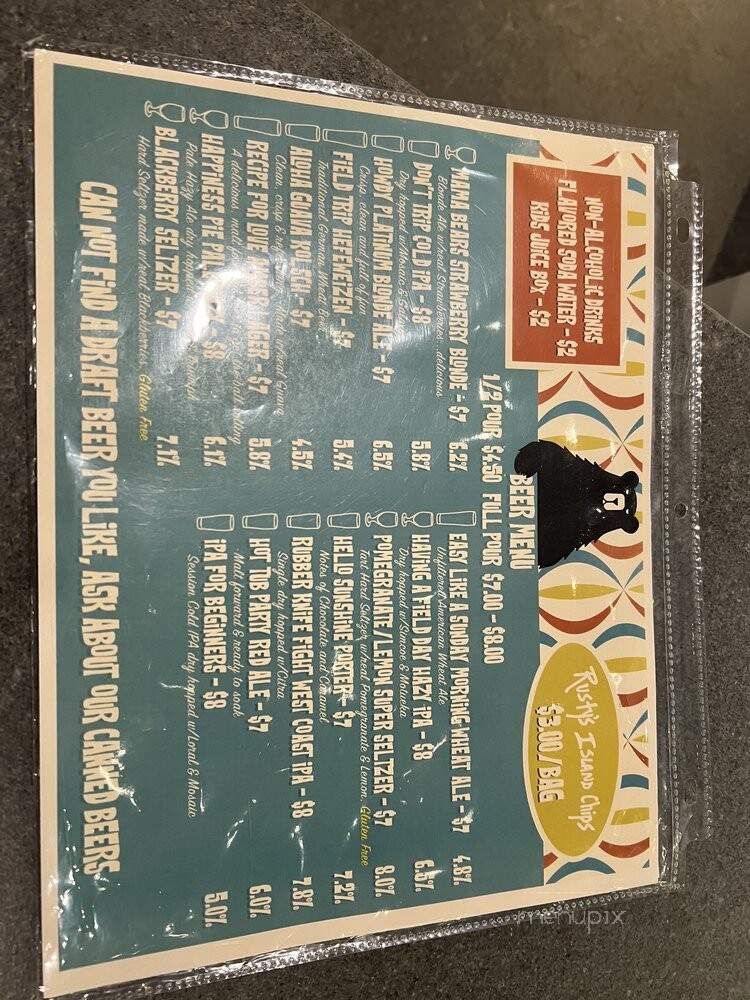Salty Bear Brewing - Costa Mesa, CA menu_pic