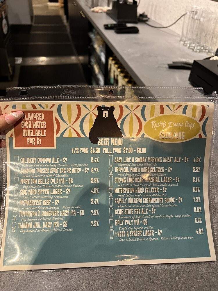 Salty Bear Brewing - Costa Mesa, CA menu_pic