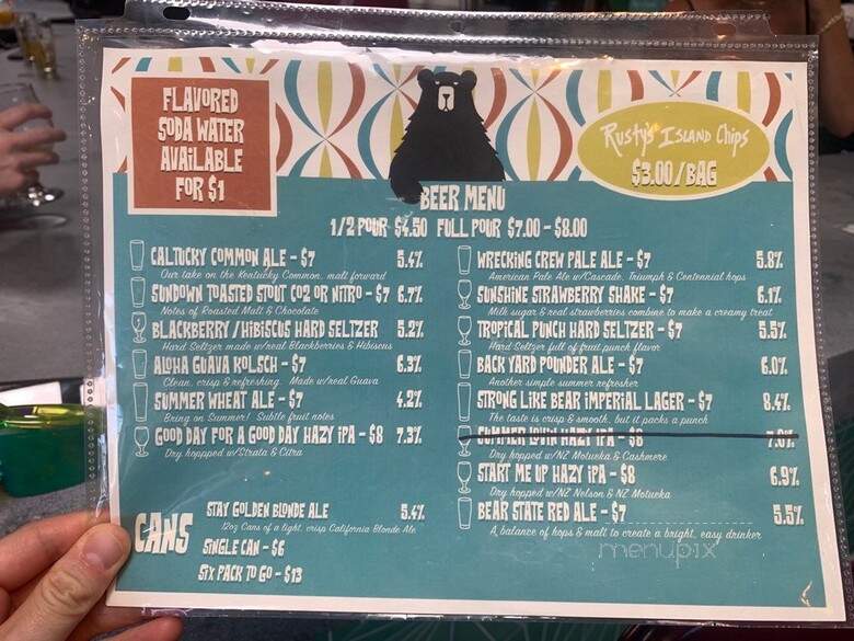 Salty Bear Brewing - Costa Mesa, CA menu_pic