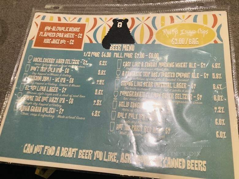 Salty Bear Brewing - Costa Mesa, CA menu_pic