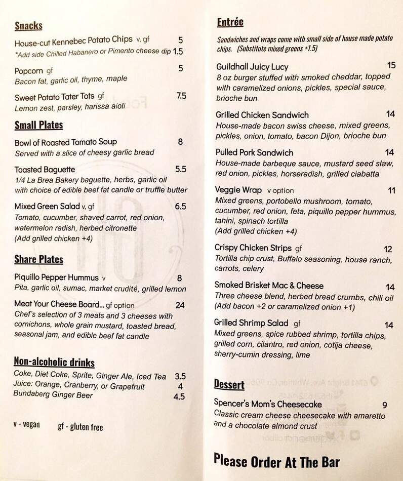 Guildhall - Whittier, CA menu_pic