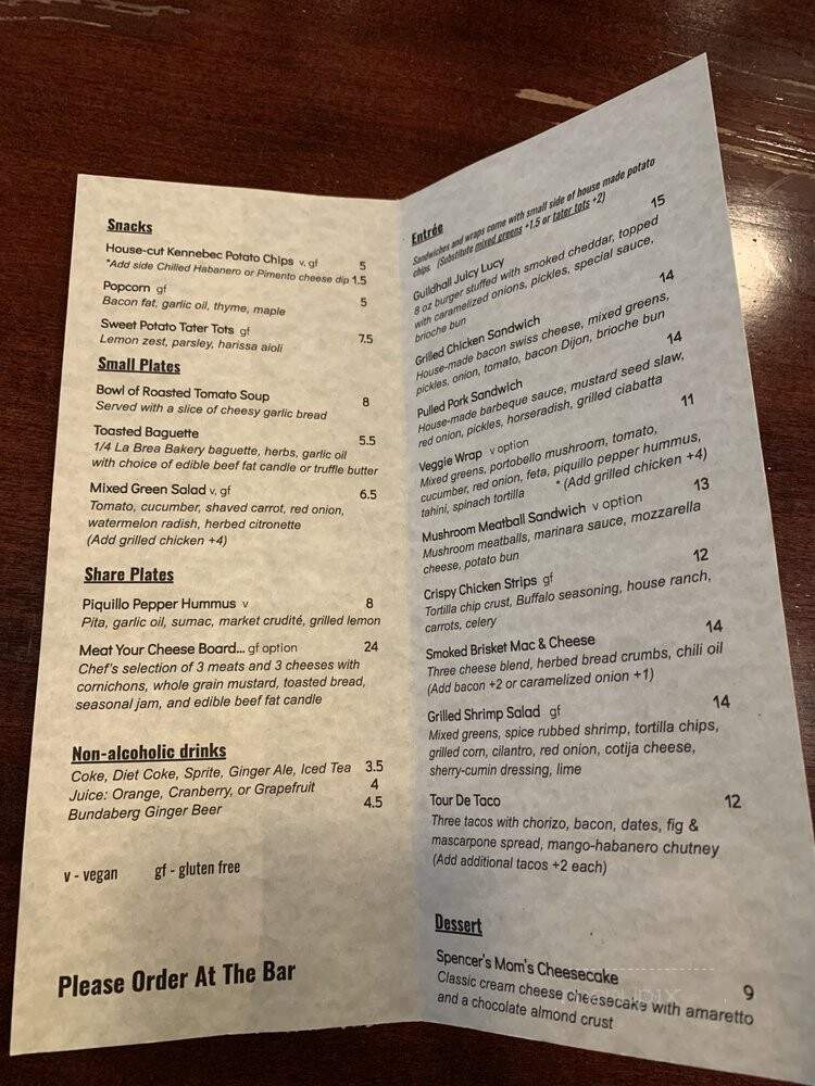 Guildhall - Whittier, CA menu_pic
