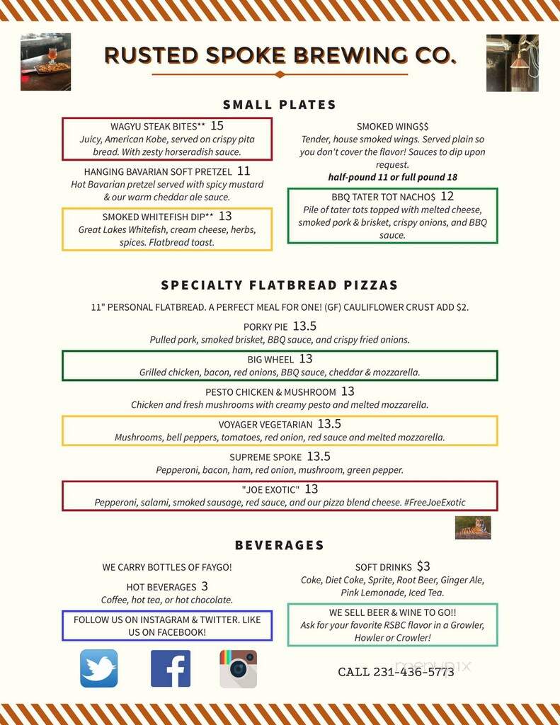 Rusted Spoke Brewing - Mackinaw City, MI menu_pic