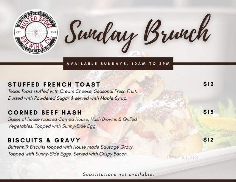 Rusted Spoke Brewing - Mackinaw City, MI menu_pic