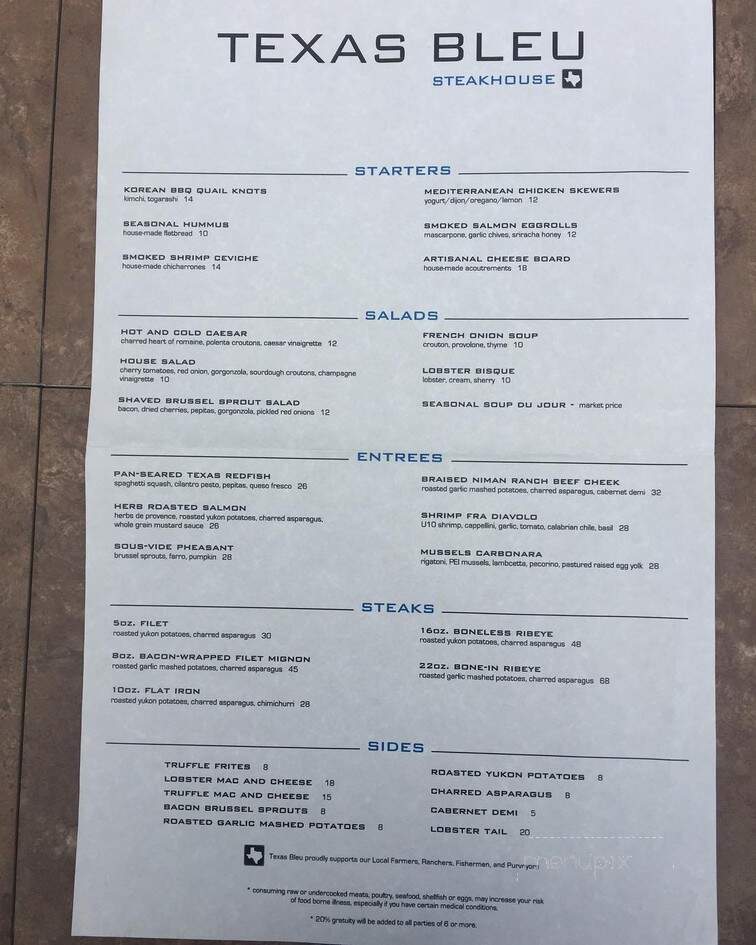 Z Bar Cattle - Keller, TX menu_pic