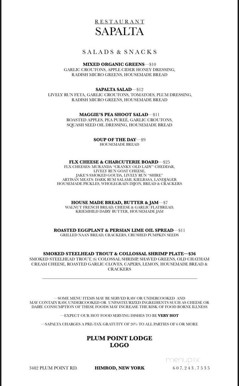 Sapalta - Himrod, NY menu_pic