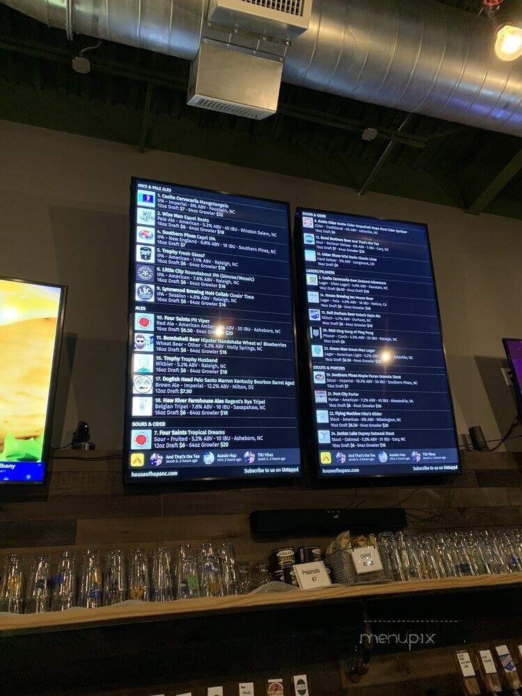 House of Hops - Pittsboro, NC menu_pic