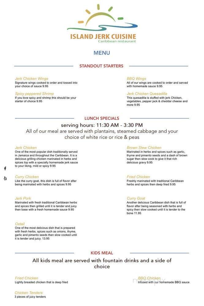 Island Jerk Cuisine - Southern Pines, NC menu_pic