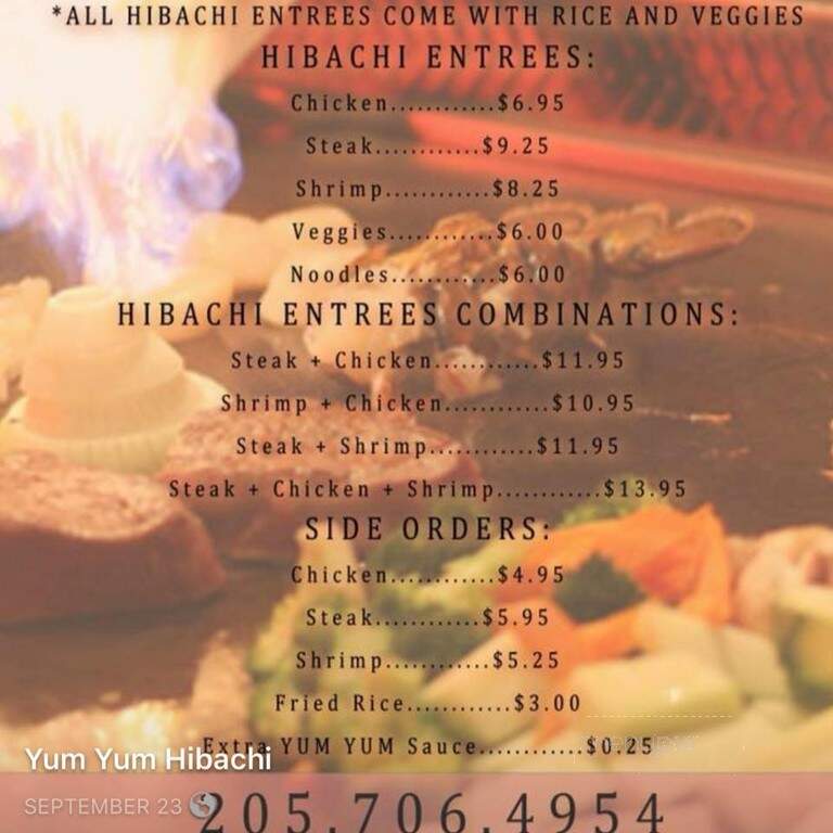 Yum Yum Hibachi - Pinson, AL menu_pic