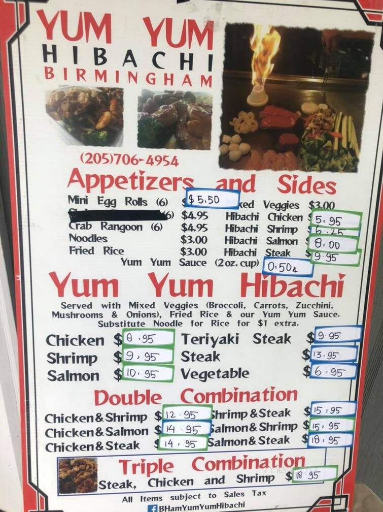 Yum Yum Hibachi - Pinson, AL menu_pic