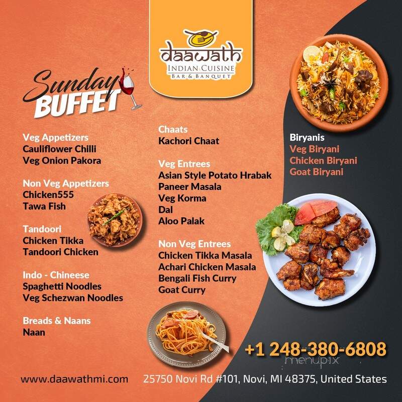 Daawath Indian Cuisine - Novi, MI menu_pic