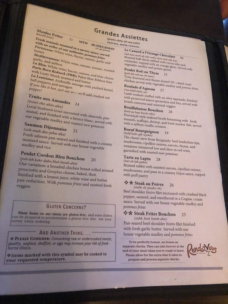 Rendezvous by Bouchon - Asheville, NC menu_pic
