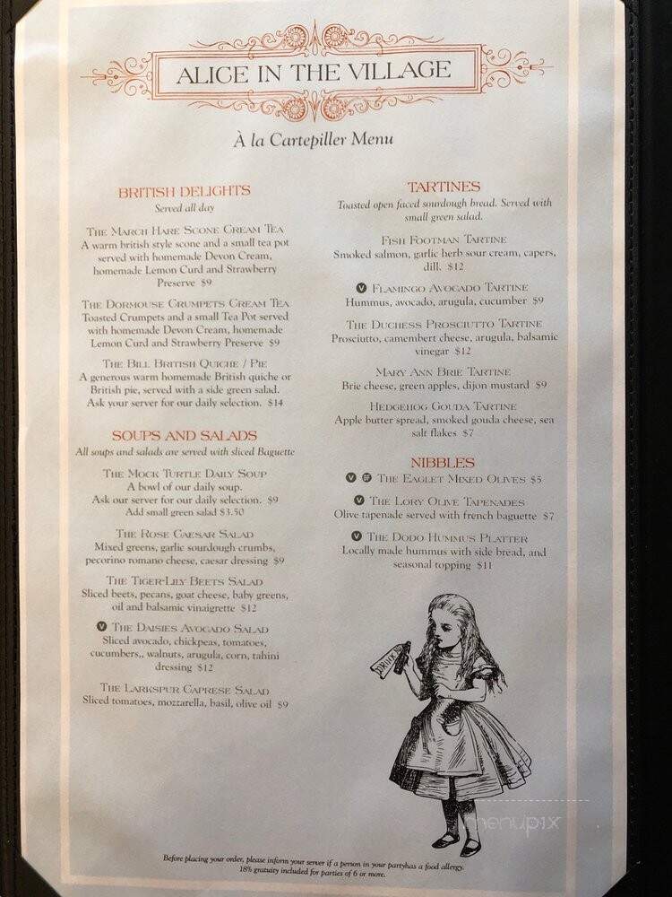 Alice Tea Room - Foxborough, MA menu_pic
