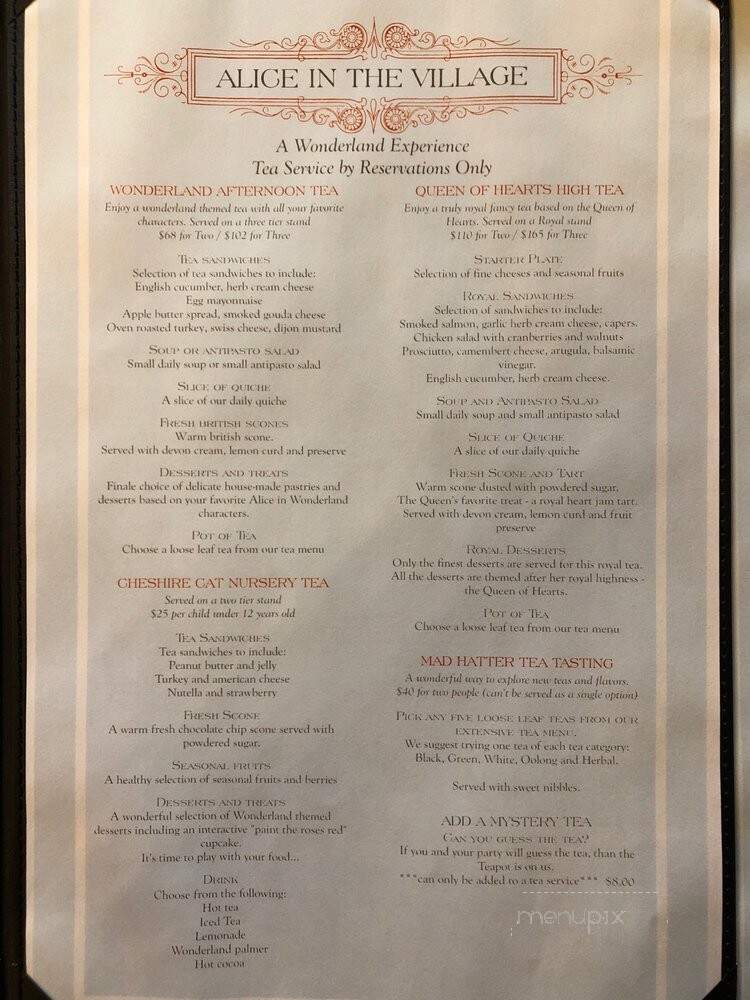 Alice Tea Room - Foxborough, MA menu_pic