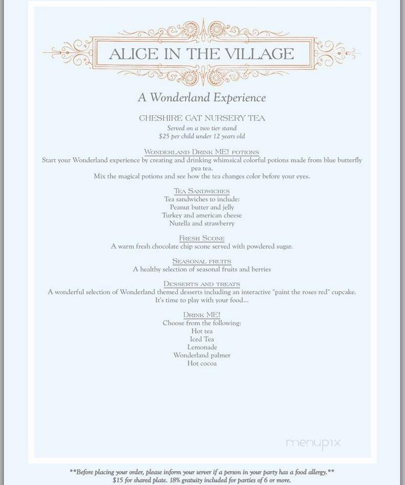 Alice Tea Room - Foxborough, MA menu_pic