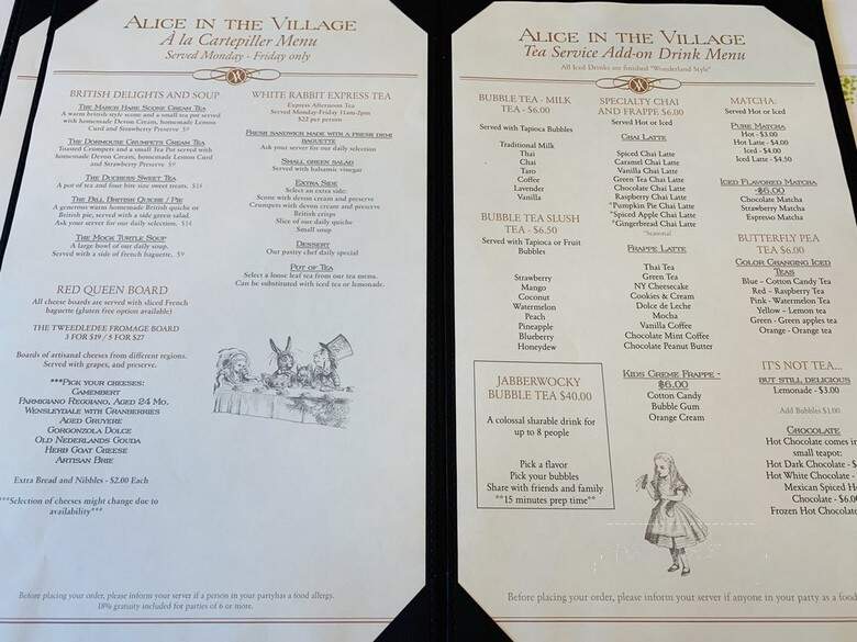 Alice Tea Room - Foxborough, MA menu_pic