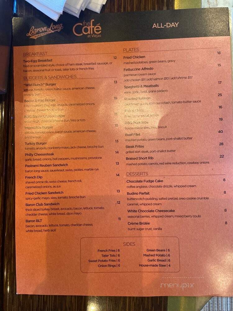Baron Long Bar & Grill - Alpine, CA menu_pic