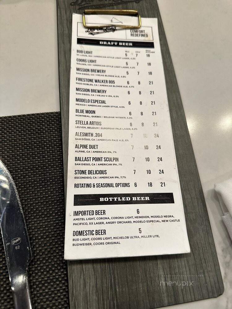 Baron Long Bar & Grill - Alpine, CA menu_pic