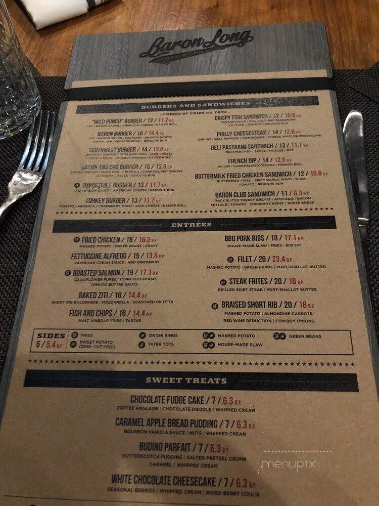 Baron Long Bar & Grill - Alpine, CA menu_pic