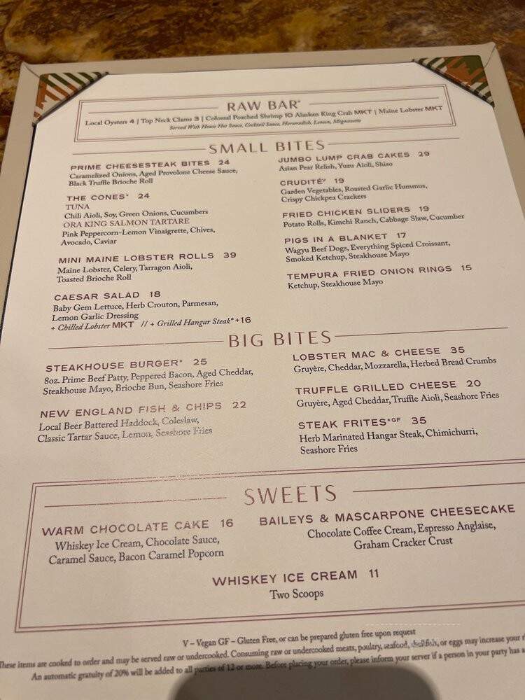 Rare Steakhouse - Everett, MA menu_pic