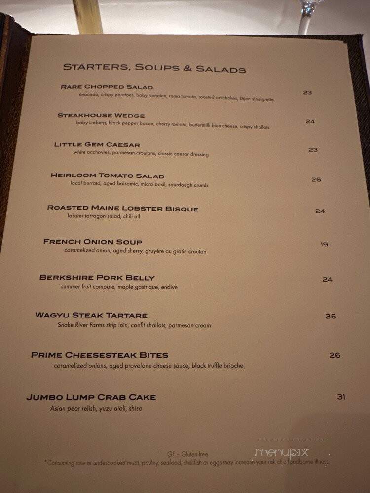 Rare Steakhouse - Everett, MA menu_pic