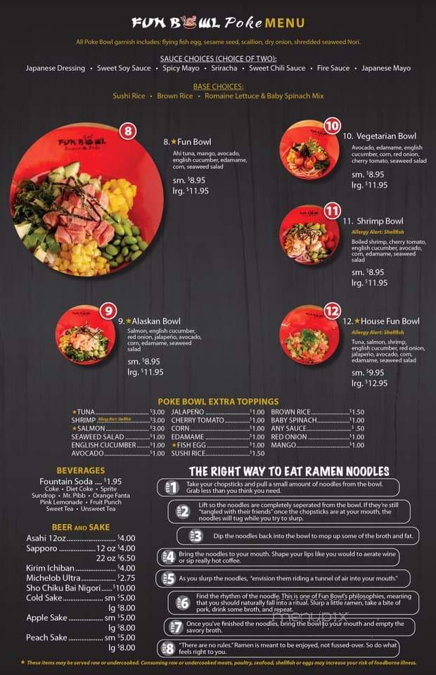 Fun Bowl - Wilmington, NC menu_pic