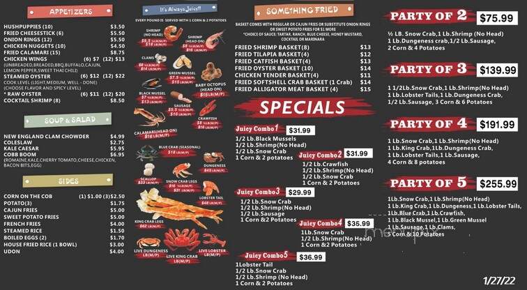 The Juicy Seafood - Denver, CO menu_pic