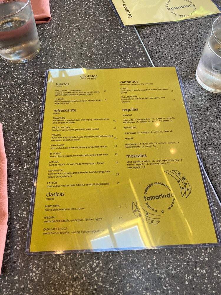 Tamarindo - San Clemente, CA menu_pic