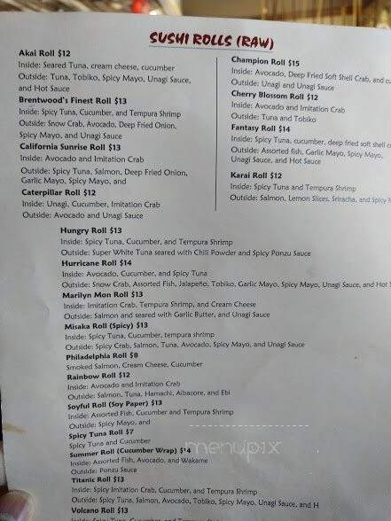 Misaka Sushi - Brentwood, CA menu_pic