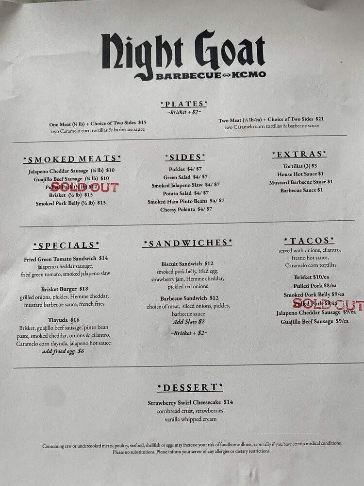Fox and Pearl - Kansas City, MO menu_pic